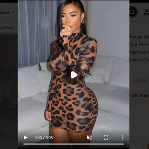 2 for $10 Leopard Print Bodycon Mini Dress Medium